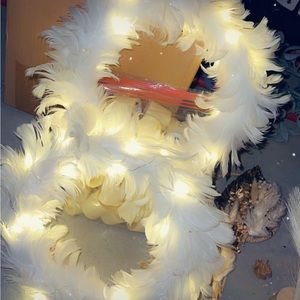 White feather wreath